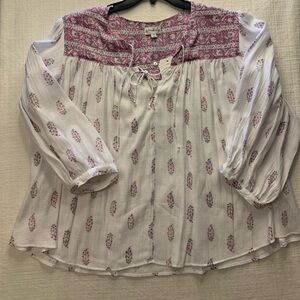 Wonderly Pink and White Blouse